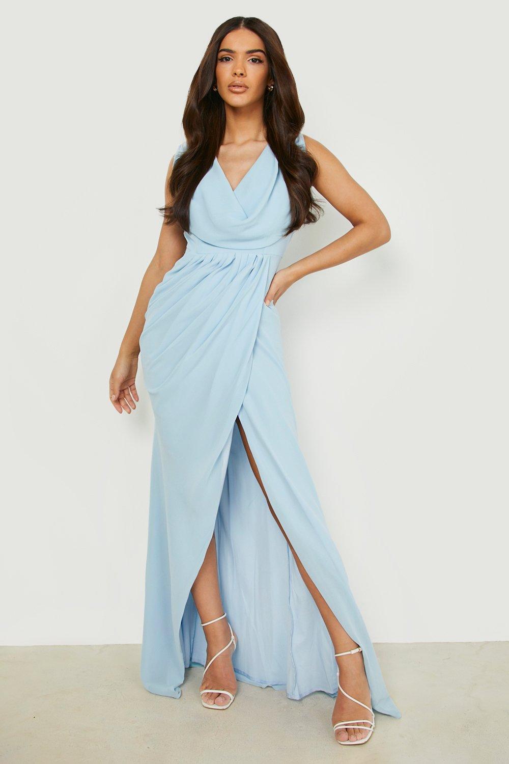 Boohoo blue deals maxi dress